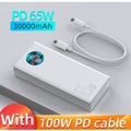 Portable Charger | White | 65W / 30,000mAh Power Bank