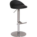 FineBuy Barhocker Edelstahl höhenverstellbare Sitzhöhe 54-79 cm, Design Barstuhl mit Rückenlehne, Bistrohocker Barsitz Gepolstert, Thekenhocker 360° Drehbar, Tresenstuhl Modern