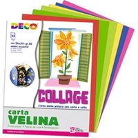 Carta velina Deco 24x34 cm - 20 g/m² - conf. 24 fogli in colori assort