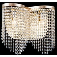 Casa Padrino Barock Kristall Wandleuchte Gold 40,5 x H 35 cm Antik Stil - Wandlampe Wand Beleuchtung