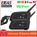 EJEAS V6 PRO +/PLUS Kask motocyklowy Bluetooth Walkie Talkie 6 Odległość kierowcy 800 metrów Wodoodporny IP67