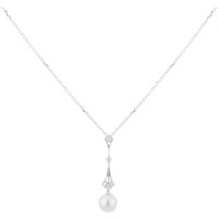 Vintage Collection 7.5mm Grade A+ Akoya Pearl & 0.04cttw Diamond Pendant