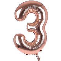 Cijfer Ballon '3'  Rosé (100CM)