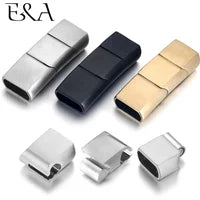 Extended Stainless Steel Clasp Three Parts Magnetic Clasps 12*6mm 8*5mm for Leather Bracelet DIY Jewelry Making Accessories
