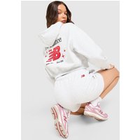 New Balance Chrome Cropped Full Zip Hoodie, grå