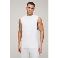 Top Sin Mangas Básico Con Sisa Ancha, Blanco