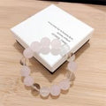 Rose & Clear Quartz Alternating Beaded Bracelet