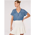 Denim Button Through Tee