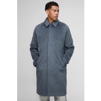Regular Fit Raglan Single Breasted Brushed Car Coat, Gris