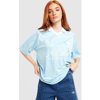 adidas Originals Script Football Collar T-Shirt, blauw