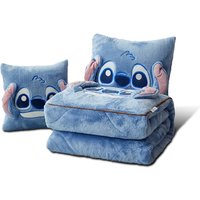 Cartoon  2-in-1 Machine Washable Polyester Pillow Blanket - Cosy, Portable, Durable - 40cm x 40cm or 50cm x 50cm | Wowcher
