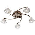 Firstlight 8365AB Clara 5 Light Flush Ceiling Light with Glass Shade