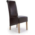 Krista Dining Chair - Set of 2 - Bonded Leather - Brown - Roll Back
