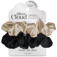 Large Hair Scrunchie Two-Pack - Black & Caramel