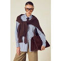 Camisa Oversize De Rayas, Azul