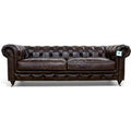 Noble Grande Chesterfield 3 Seater Vintage Brown Real Leather Sofa