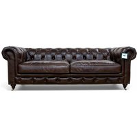 Noble Grande Chesterfield 3 Seater Vintage Brown Real Leather Sofa