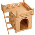 Cuccia per gatti in legno 2 piani 53,5x54,5x64,5cm