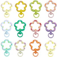 5pcs Flower Metal Lobster Claw Clasps Swivel Lanyards Trigger Snap Hooks Strap Connector for Bag Key Chains Rings Jewelry Making