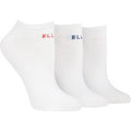 3 Pair White Plain Cotton No-Show Trainer Socks Ladies 4-8 Ladies - Elle