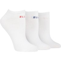 3 Pair White Plain Cotton No-Show Trainer Socks Ladies 4-8 Ladies - Elle