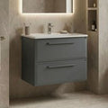 Nuvola Wooden Vanity Unit & Basin with 2 Drawers in Grey