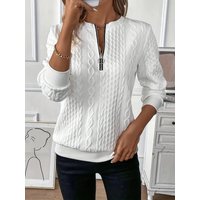 Angela | Women's zip-up sweater with cable knit