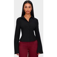 Petite Black Fitted Button Up Shirt