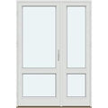 Terrassedøre | 2 asymmetrisk rammer med 1 vandret glasdelende sprosse