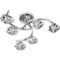 Searchlight 8086-6CC Sculptured Ice Semi Flush Ceiling Light In Chrome
