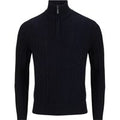 6th Sense Aran 1/4 Zip Jumper - Navy - XL