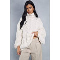Womens Premium Chunky Cable Knit Jumper - cream - L/XL, Cream