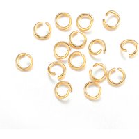 Anneaux ouverts en acier inoxydable 304, véritable 18k plaqué or, 20 jauge, 5x0.8mm