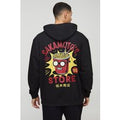 Sudadera Oversize Con Capucha Y Estampado De Sakamoto Days, Negro