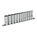 Sealey Premier Socket Set 12pc 3/8"Sq Drive 6pt Deep WallDrive® Metric