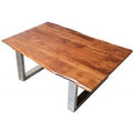 Casa Padrino Designer Massivholz Akazie Couchtisch Natur Braun 120 x H. 45 cm -  Salon Wohnzimmer Tisch