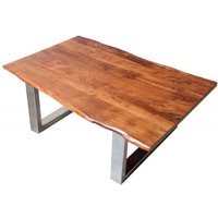 Casa Padrino Designer Massivholz Akazie Couchtisch Natur Braun 120 x H. 45 cm -  Salon Wohnzimmer Tisch