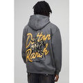 Charcoal Oversized Yellowstone Dutton Ranch License Printed Hoodie, Gris