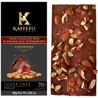 ( 5 Packs) Kaffeto Dark Chocolate Bar with Almonds & Strawberries 2,82 oz (Pack of 5)