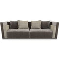Casa Padrino luxury Art Deco sofa gray / beige / silver 240 x 85 x H. 69 cm - Noble living room sofa - Luxury Quality - Art Deco Furniture