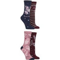 Women's 4 Pair Harry Potter Hogwarts Cotton Socks Assorted 4-8 Womens