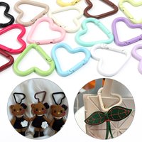 5pcs Colorful Heart-shaped Aluminum Alloy Carabiner Rings Keychain Clip Spring Hook Hanging Buckle Jewelry Making Accessories