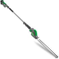 Gracious Gardens 18V Cordless Long Reach Electric Hedge Trimmer - 2.4m Telescopic Pole, Dual-Action Blades, Pivoting Head | Wowcher