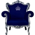 PompÃ¶Ã¶s by Casa Padrino Luxus Barock Sessel Blau / Silber - PompÃ¶Ã¶ser Barock Sessel designed by Harald GlÃ¶Ã¶ckler