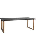 Black Herringbone Brass Dining Table 220