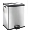 Afvalbak EKO Rejoice Recycling Bin 2x30 liter Mat RVS | 2x 30 liter | Met pedaal | Uitgevoerd in mat RVS