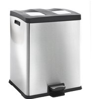 Afvalbak EKO Rejoice Recycling Bin 2x30 liter Mat RVS | 2x 30 liter | Met pedaal | Uitgevoerd in mat RVS