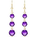Amethyst Danna Trio Drop Earrings in 9ct Gold