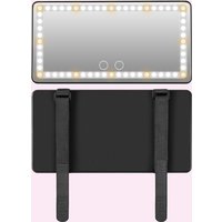 Portable Mini Makeup Mirror With 3 Lighting Modes LED Dimmable Touch Control &amp; Self Adhesive Strap