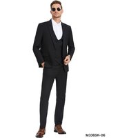 Jacket  Tazio Men's 3 Piece Skinny Fit Suit with Double Breasted Vest & Jacket